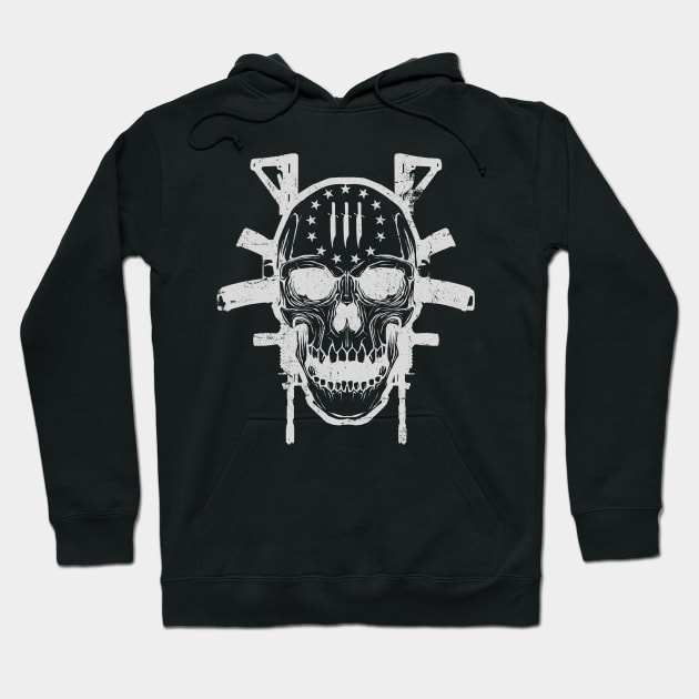 3% Skull and Rifles Hoodie by American Heritage